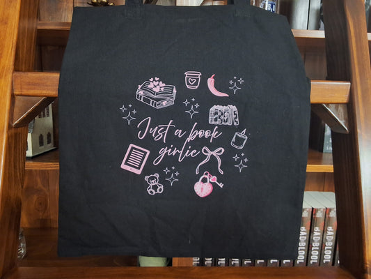 Just a book girlie tote bag